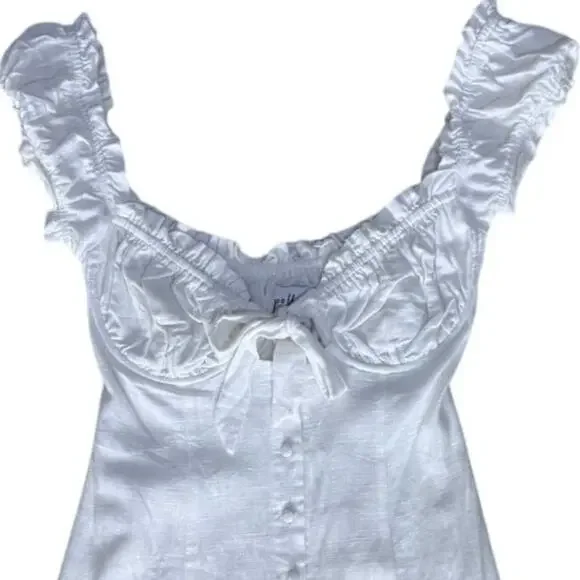 Princess Polly Elouise Dress Mini Dress Summer Dress Size 2 White - Picture 5 of 12